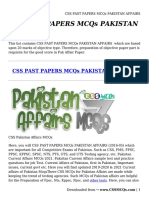 Css Past Papers Mcqs Pakistan Affairs