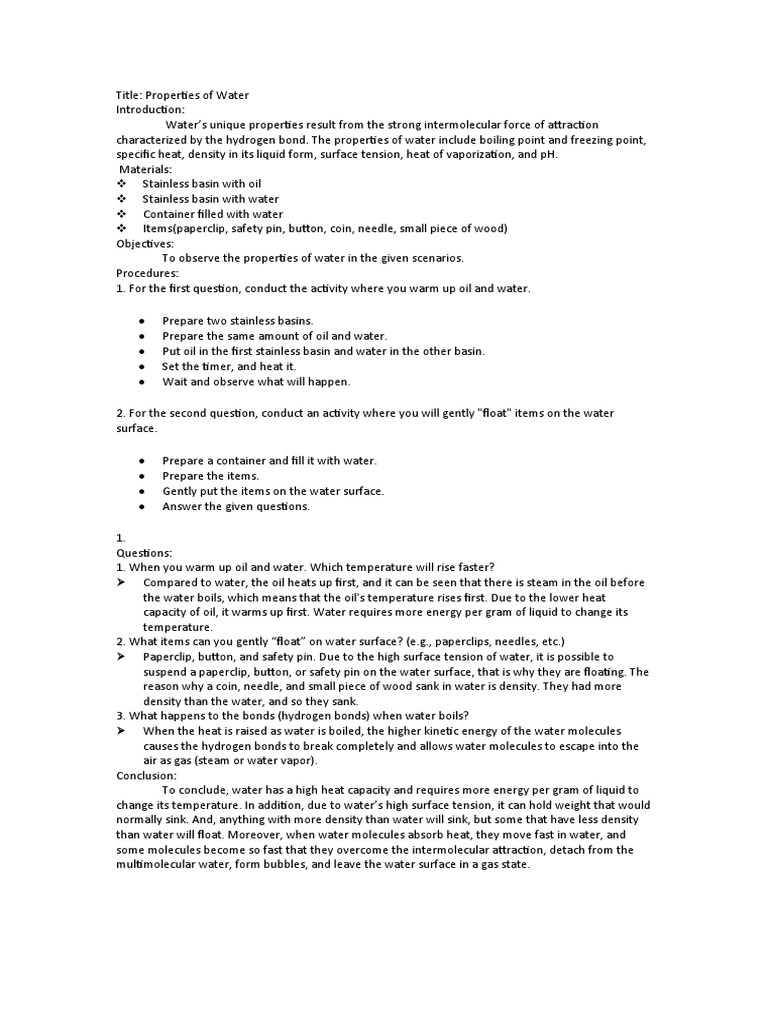 Chem Part B | Download Free PDF | Water | Properties Of Water