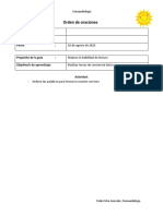 Tarea Ordenar Oraciones 1°A-B