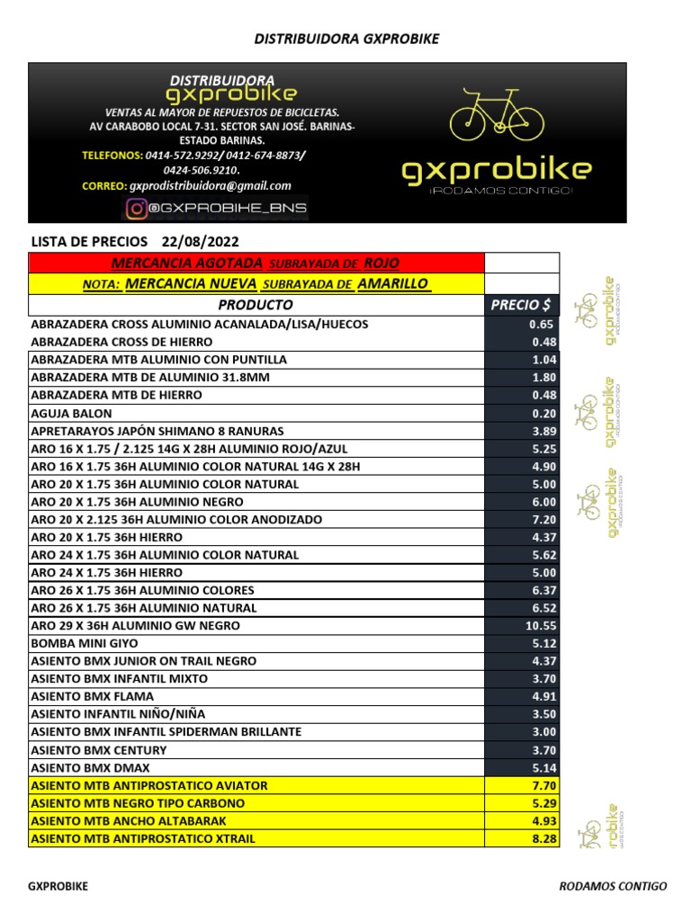 Precios Gxpro 23 Agosto | PDF