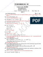 II PUC Board MAR - 2020 (Mathematics) - Answer Key