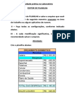 Atividade Prática No Laboratório - AULA EDITOR DE PLANILHA