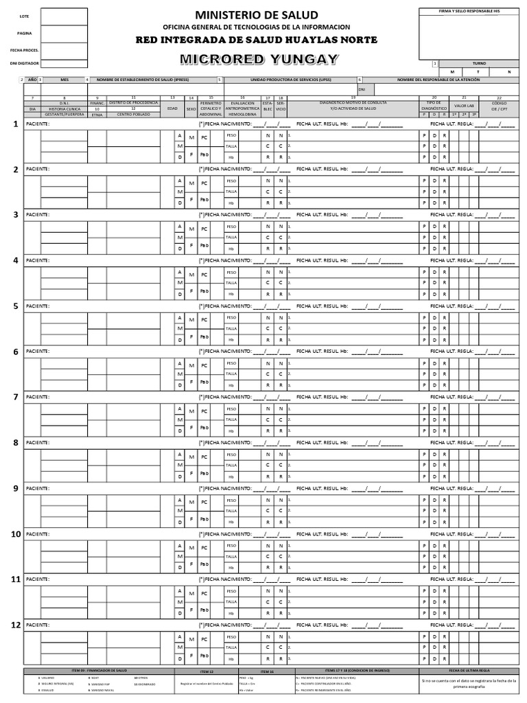 Formato HIS en Medicina | PDF | Medicina | Cuidado de la salud