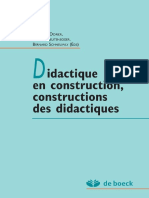 Didactique en Construction Constructions Des Didactiques