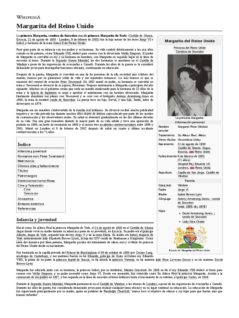 Margarita Del Reino Unido PDF Realeza británica