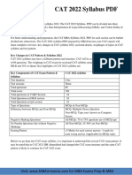 Cat 2022 Syllabus PDF