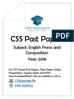 CSS 2018 English Precis and Composition Past Paper