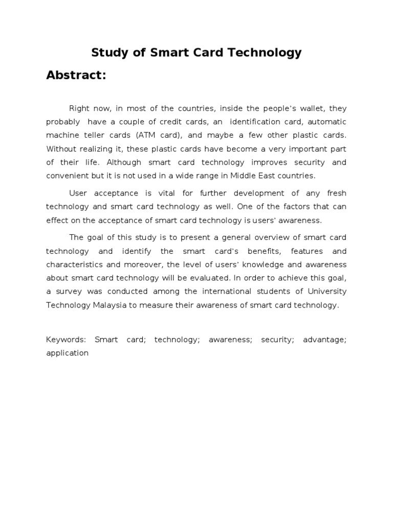 Smart Card Technology Overview and Benefits | PDF | Smart Card | Access ...