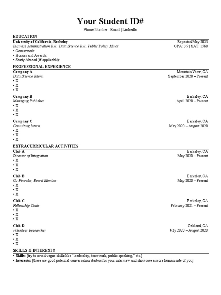 HBSA Resume Template 2021 | PDF