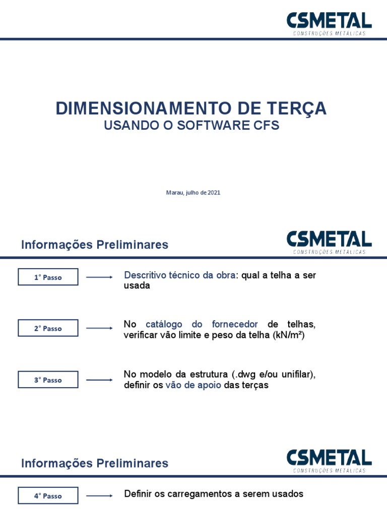 Dimensionamento de Terças com CFS | PDF