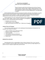 Financial Statement of Analysis Horizontal and Vertical