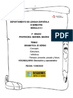 3deg Espanol Modulo 2 El Verbo III Bimestre