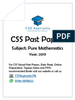 CSS 2019 Past Paper: Pure Mathematics