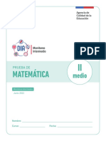 Prueba Matematica Monitoreo 2022 II MEDIO