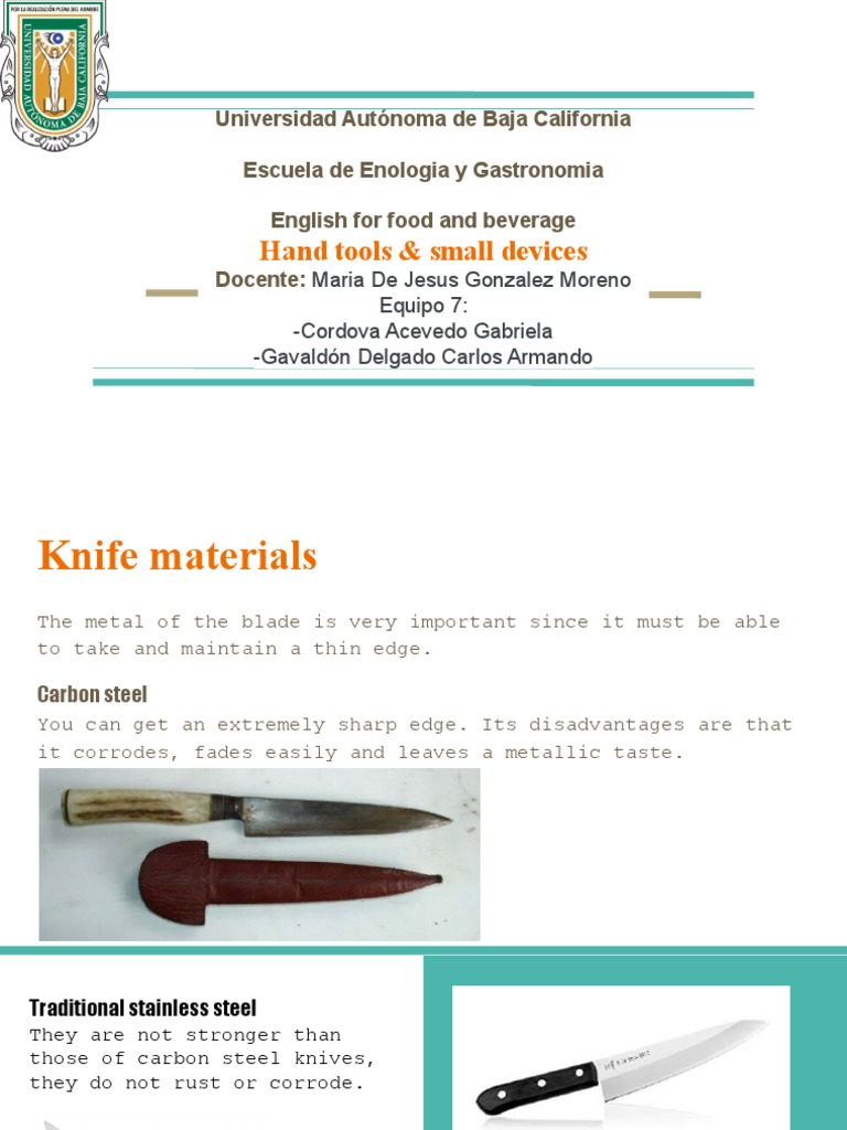 Hand Tools and Small Equipment Used in Food Preparation PDF Knife