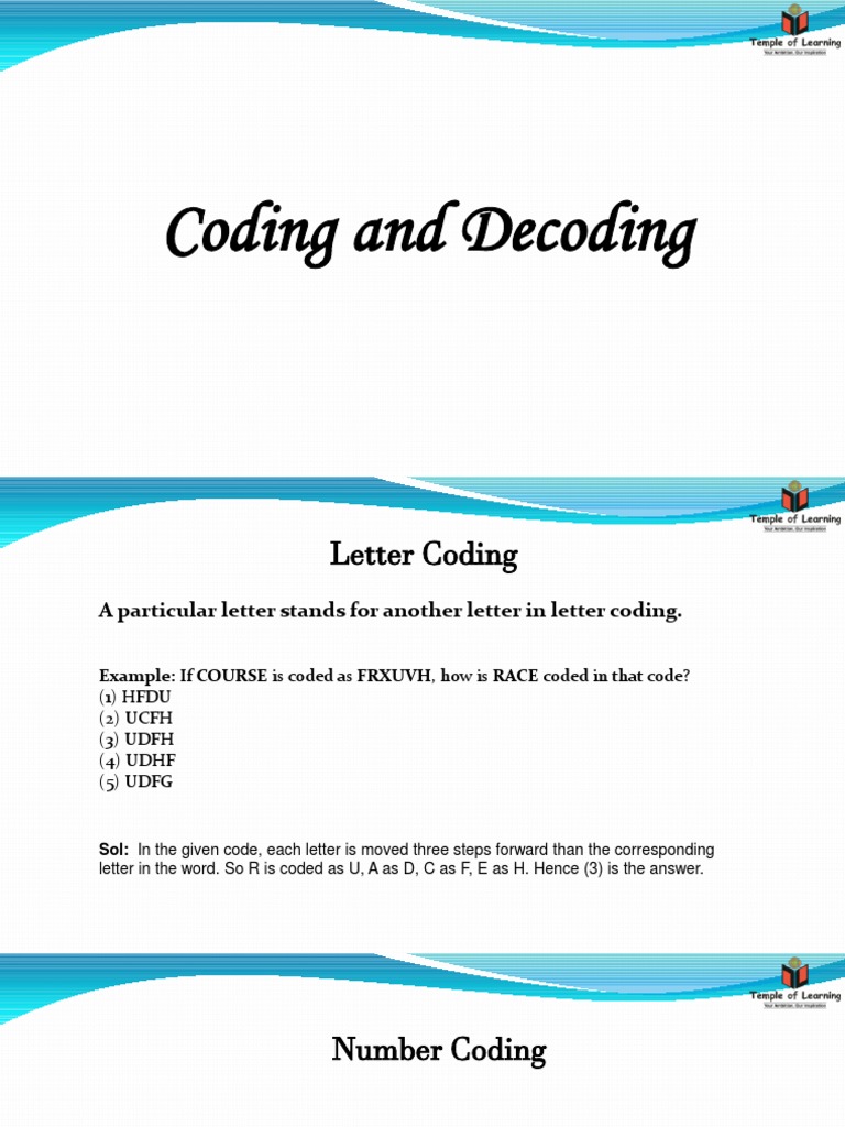 Coding & Decoding (Presentation) | PDF | Symbols | Linguistics