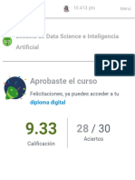 Escuela de Data Science e Inteligencia Artificial: Curso Aprobado