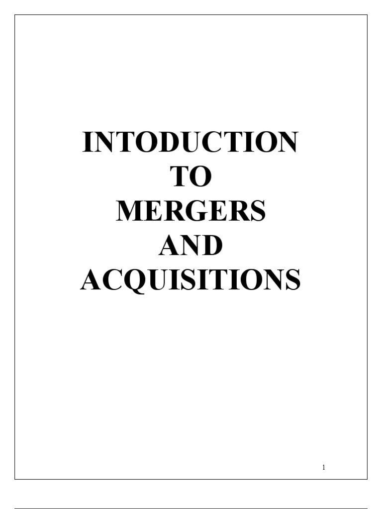 Mergers and Aquisitions | PDF | Mergers And Acquisitions | Takeover