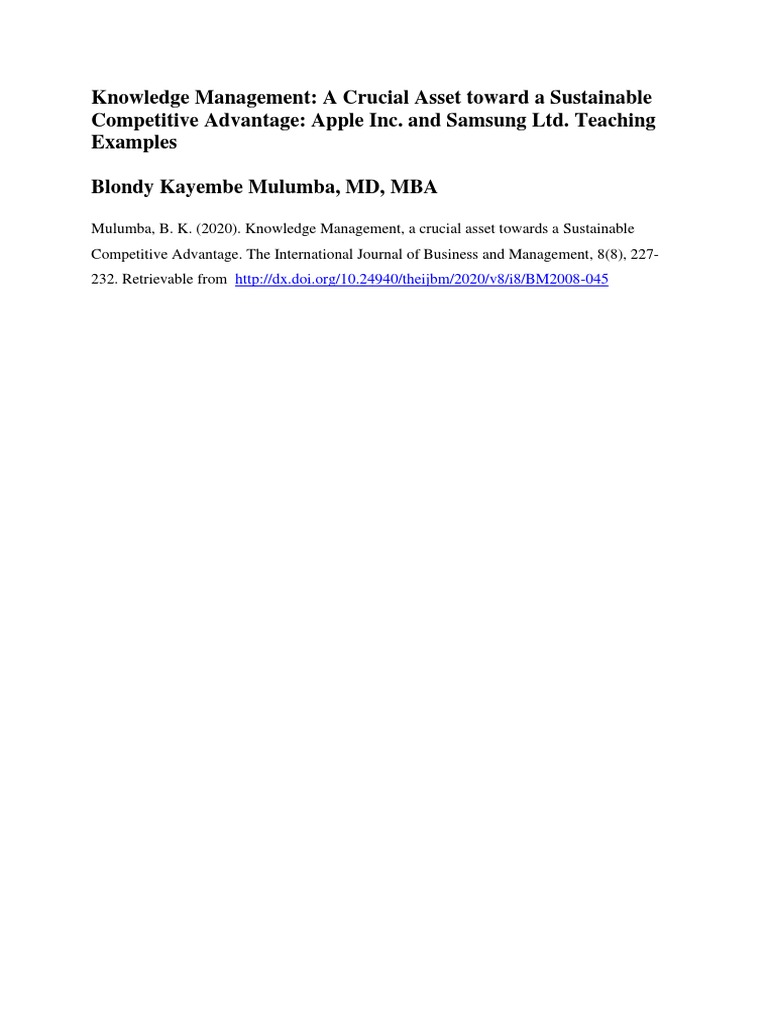Article Link - Knowledge Management | PDF