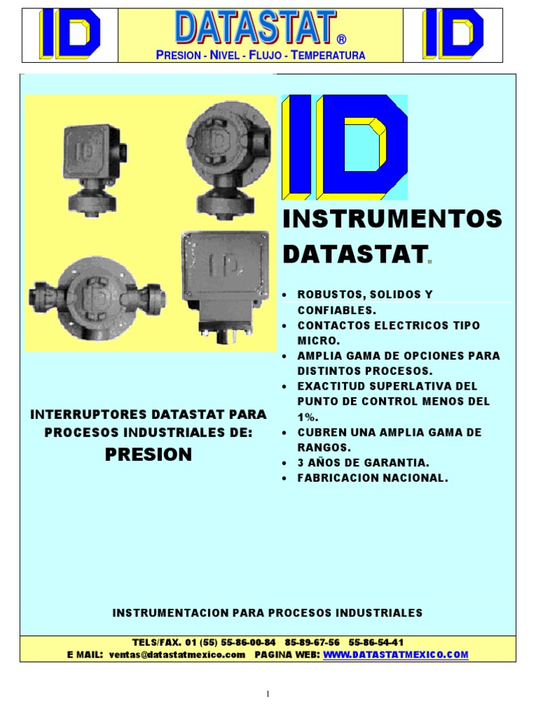 Interruptor Presion Datastat | PDF | Cantidad | Rieles
