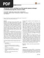 Membrane Versus Centrifuge-Based Therapeutic Plasma Exchange, A Randomized Prospective Crossover Study