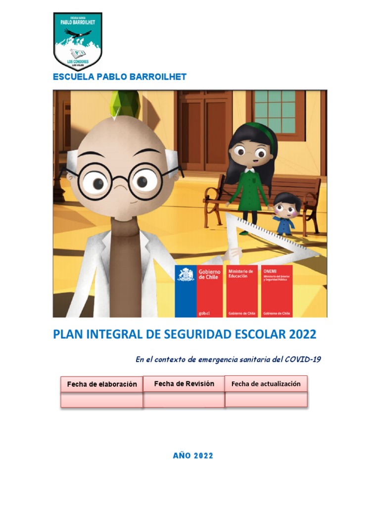 Plan de Seguridad Escolar 2022 | PDF | Método de enseñanza | Plan de ...