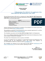 Advance Intimation of Examination City Allotted To The Applicants of The Joint CSIR-UGC NET Examination June, 2022