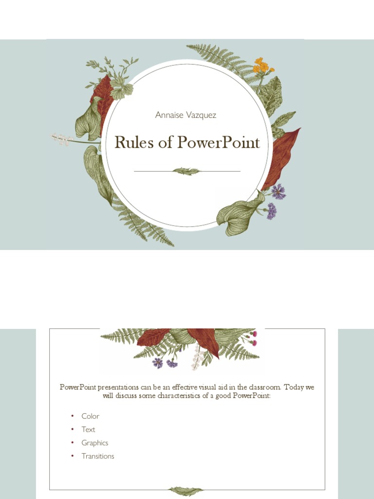 Rules For Powerpoint PDF | PDF | Horses | Microsoft Power Point
