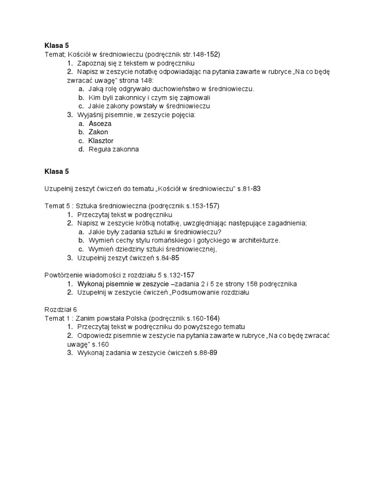 Historia Klasa 5 | PDF