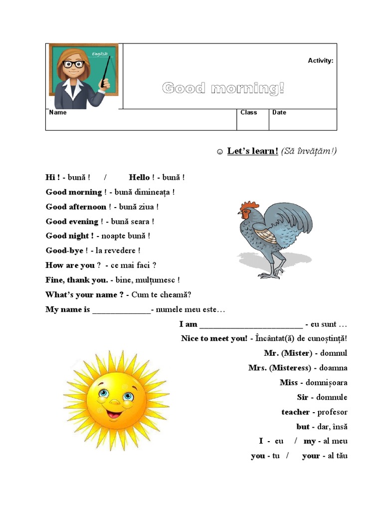 Romanian Greetings and Introductions | PDF