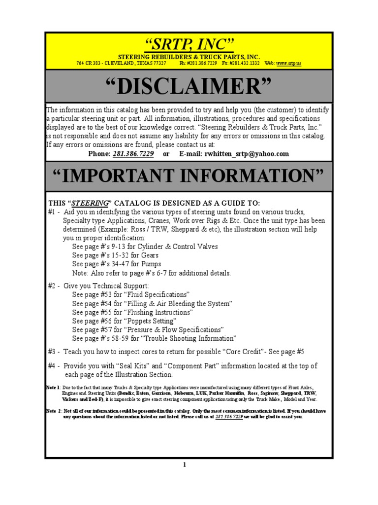 Steering Rebuilders & Truck Parts Download Free PDF Credit Card Axle