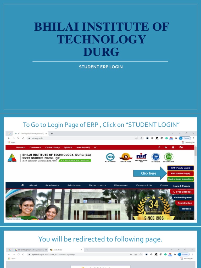 Erp Login Instructions For Students | PDF