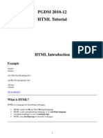 PGDM 2010-12 HTML Tutorial