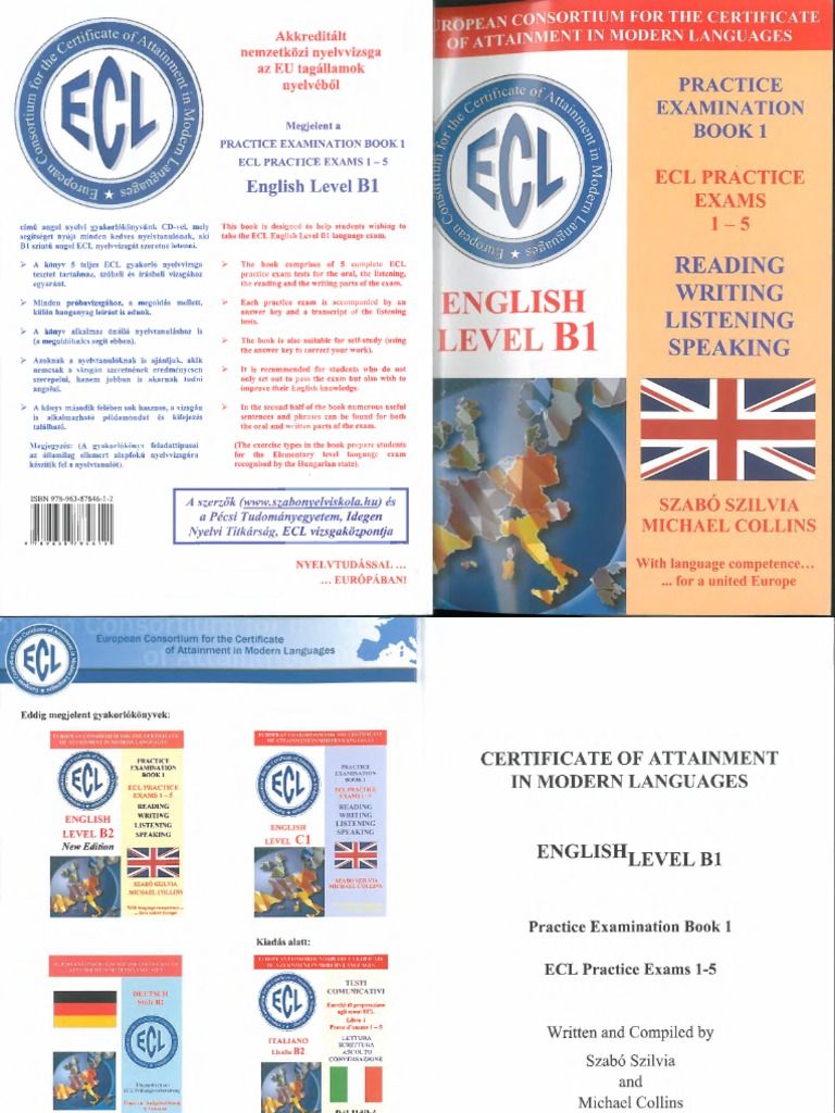 Ecl English Level b1 Practice Examination Book 1 963878461x ...