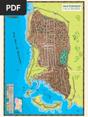 Map Of Waterdeep Pdf D&D 3.5 Forgotten Realms - Waterdeep Map | Pdf | Street | Urban Geography