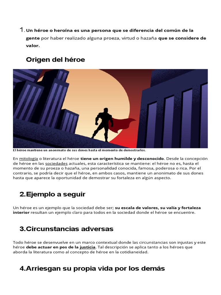 Características Del Héroe | PDF | Héroe