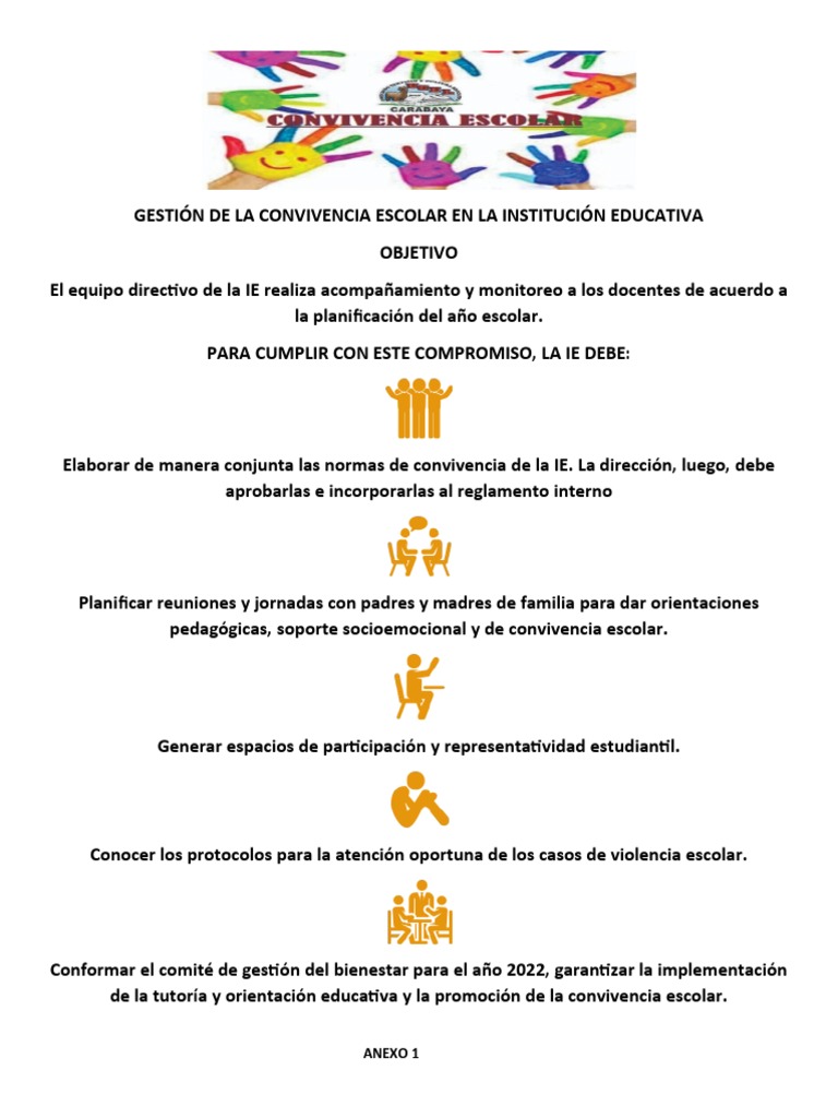 Gestión de Convivencia Escolar 2022 | PDF | Las emociones | Regulación