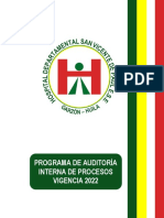 Programa de Auditoria Interna de Procesos 2022