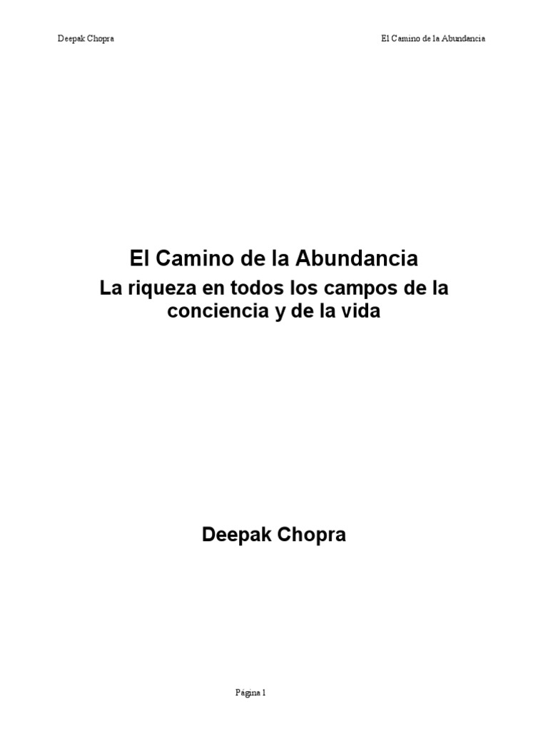 Deepak Chopra El Camino de La Abundancia | PDF