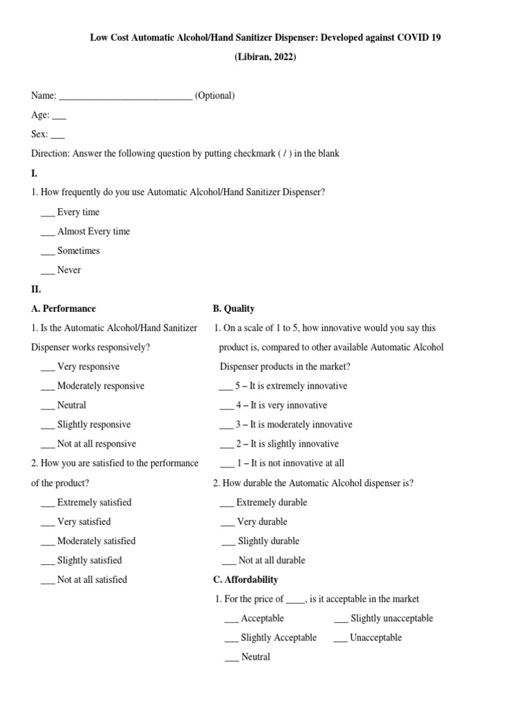 Questionnaire Pdf