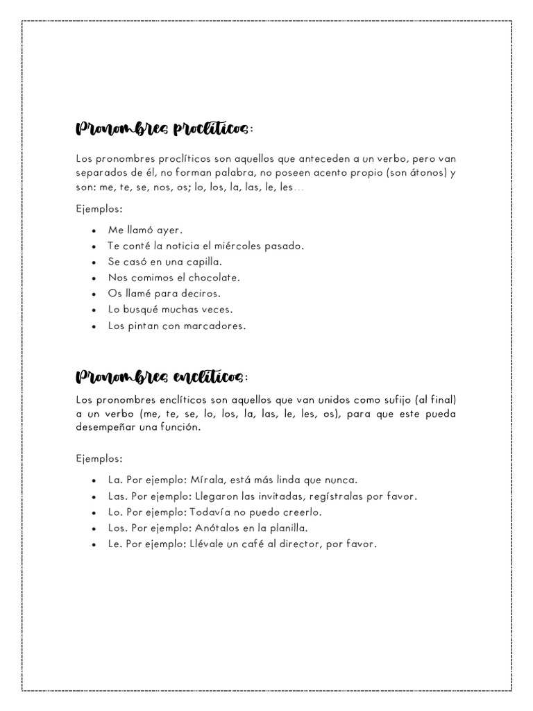 Pronombres Procliticos | PDF