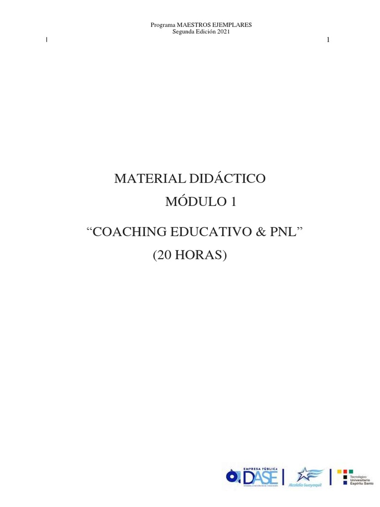 Coaching Educativo PNL | PDF | Aprendizaje | Las emociones