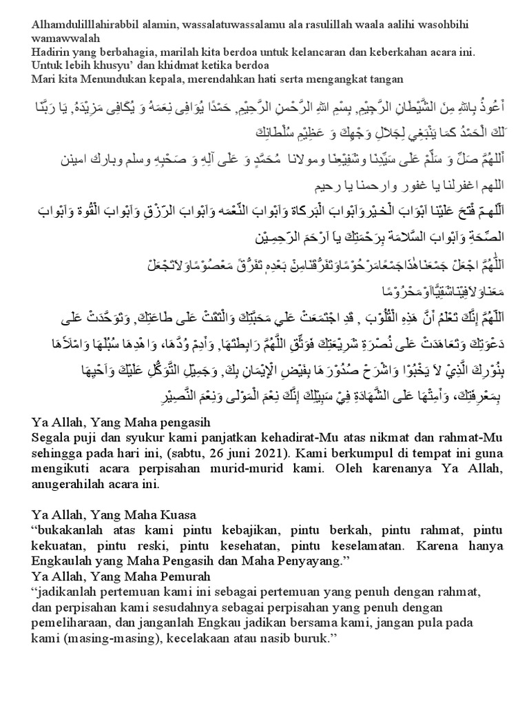 Doa Penutup Acara Perpisahan Sekolah | PDF