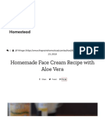 Homemade Face Cream Recipe With Aloe Vera