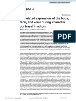 Correlated Expression of The Body, Face, and Voice During Character Portrayal in Actors