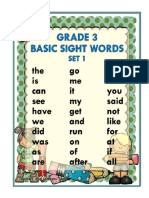 Basic Sight Words Grade 3