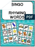 Bingo Rhyming Words