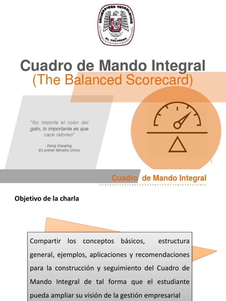 El Cuadro de Mando Integral: Un marco integral para la gestión ...