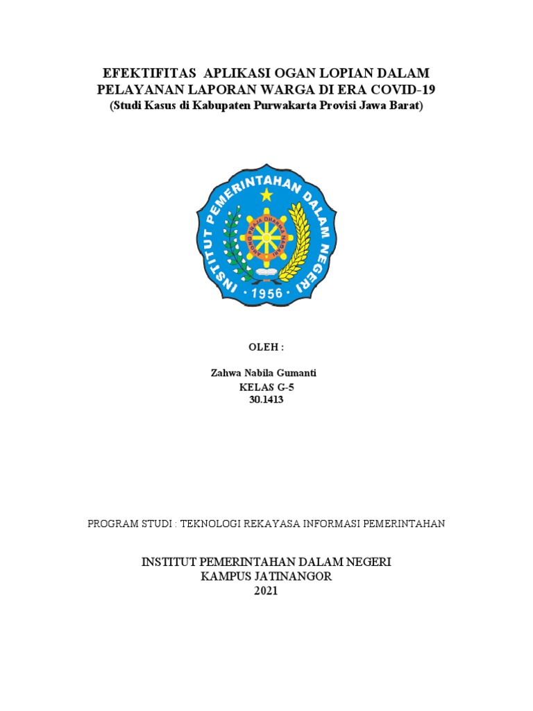 Efektivitas Aplikasi Ogan Lopian COVID-19 | PDF