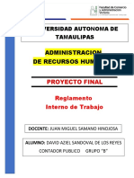 Reglamento Interno de Trabajo - Sandoval de Los Reyes David Aziel Grupo B